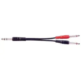 10 Ft 6.3 Stereo To 2 Rca Male Cable