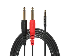 1010 Music 3.5m To 2 X 6.35m Stereo Breakout Cable - 1.4M 3 Pack