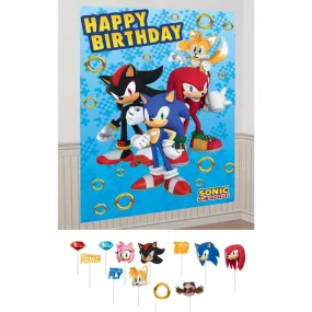 101cm Super Sonic The Hedgehog Birthday Party Scene Backdrop & Props Set