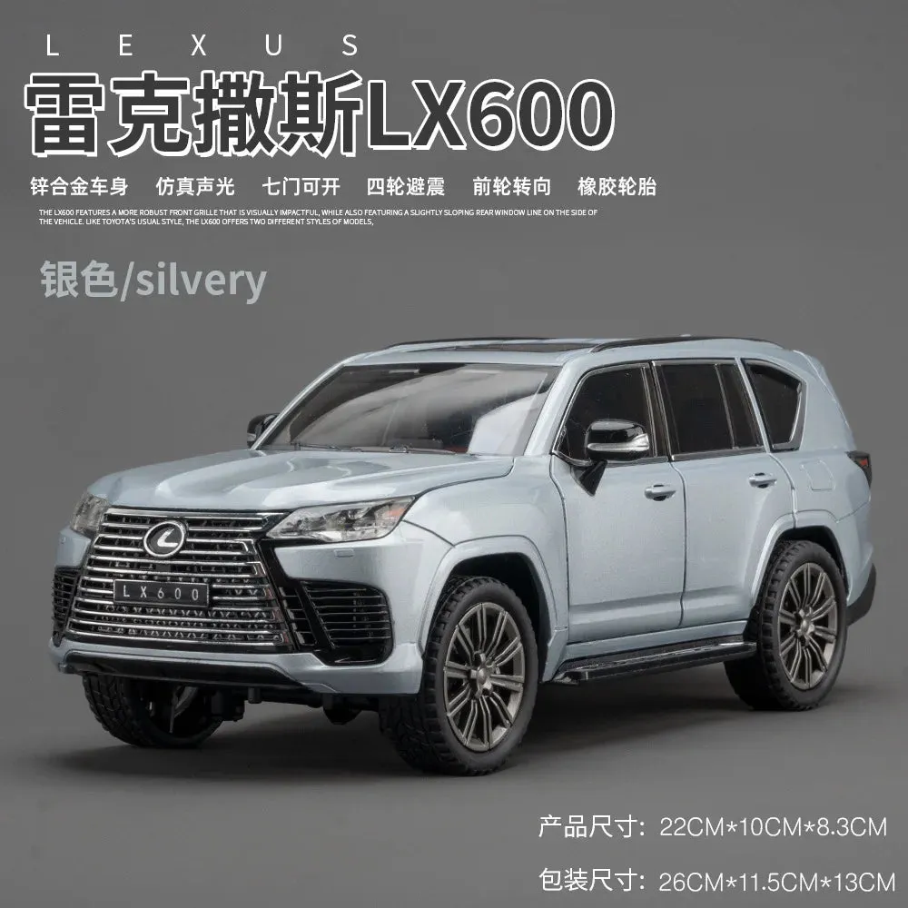 1:24 LEXUS LX600 Alloy Car Model Sound And Light Pull Back Toy Off-Road Simulation Collection Decoration