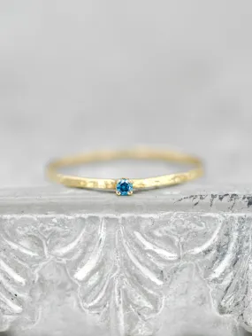 14K Blue Diamond Wish Ring