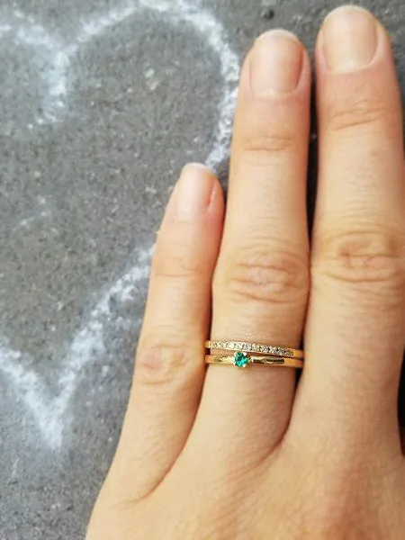 14K Emerald Wish Ring