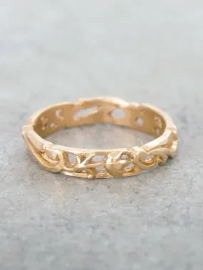 14K Floral Flourish Wedding Band