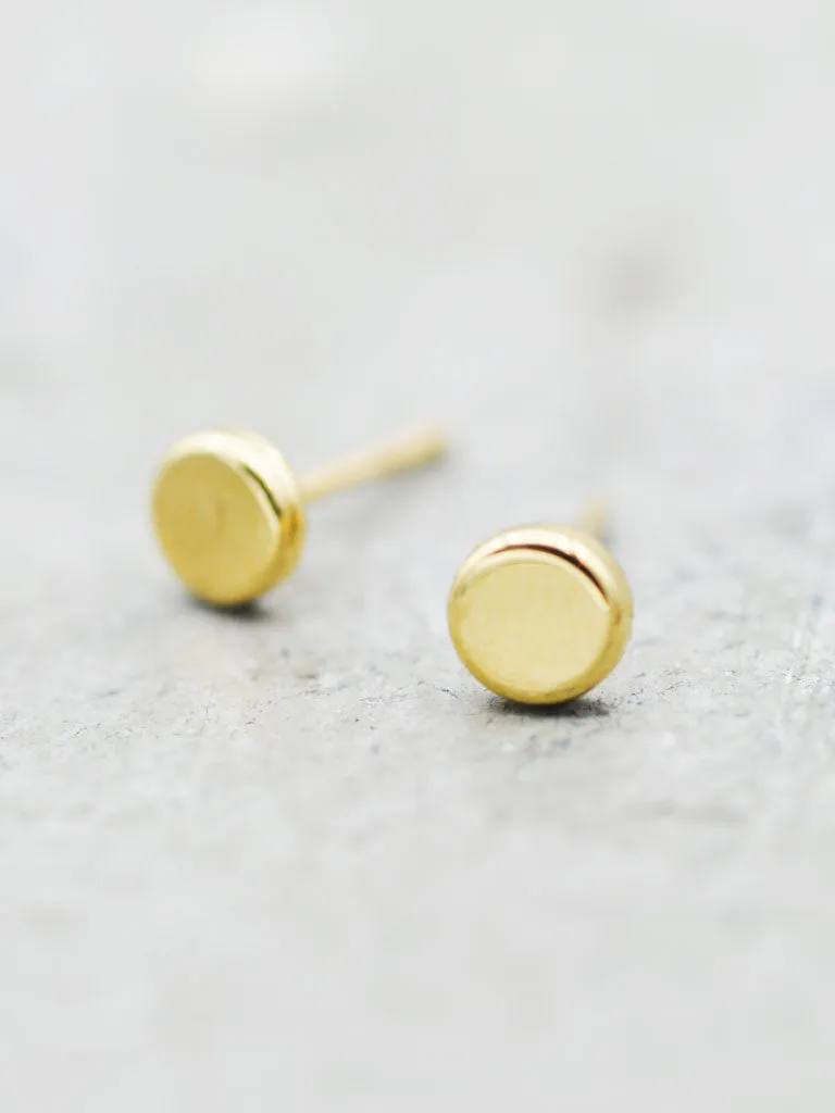 14K Gold Petite Flat Disk Posts - 3.5mm