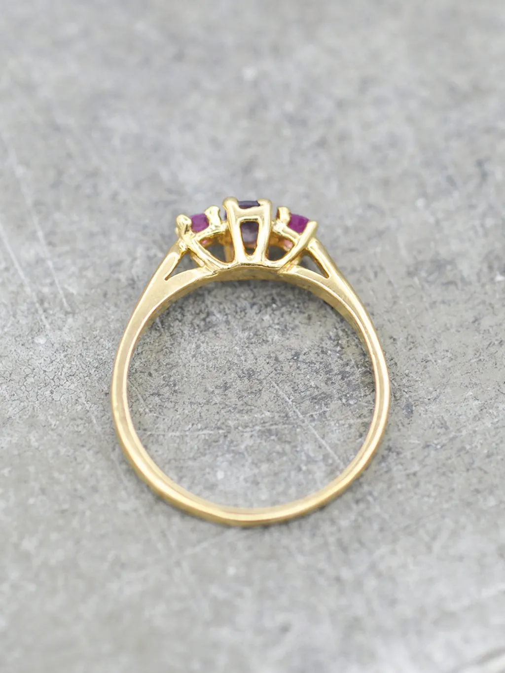 14K Lilac Sapphire   Ruby Ring