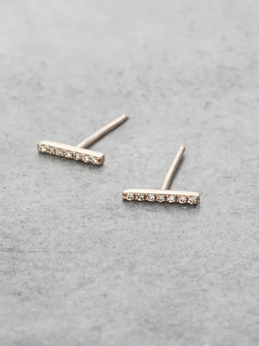 14K Slimline Diamond Bar Posts