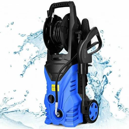 1800W 2030PSI Electric Pressure Washer Cleaner with Hose Reel-Blue