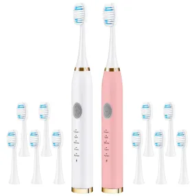 2-Pack Rechargeable Sonic Toothbrush Bundle