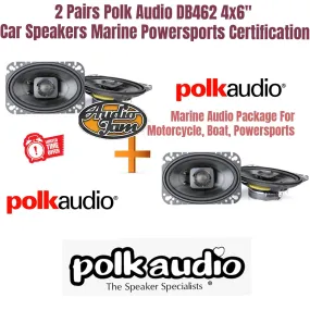 2 Pairs Polk Audio DB462 4x6" Car Speakers Marine Powersports Certification