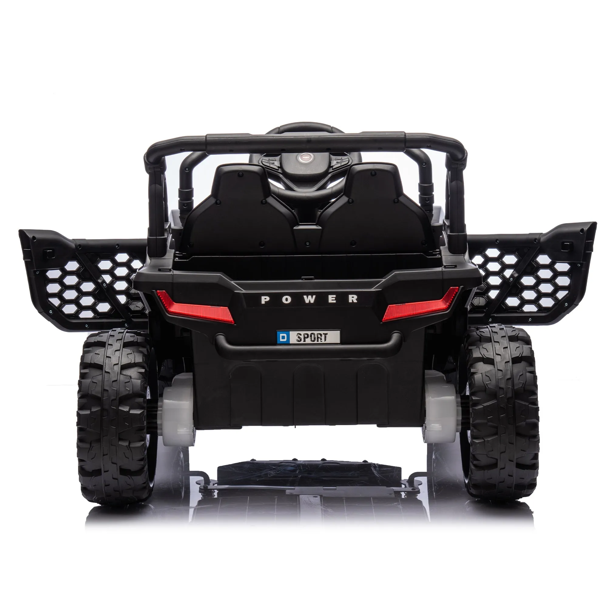 24V Kids Ride On UTV,Electric Toy For Kids w/Parents Remote Control,Four Wheel suspension,Low Start,Adjustable speed,Multimedia player,Early Education,Bluetooth,Rear storage space for kids aged 3 .