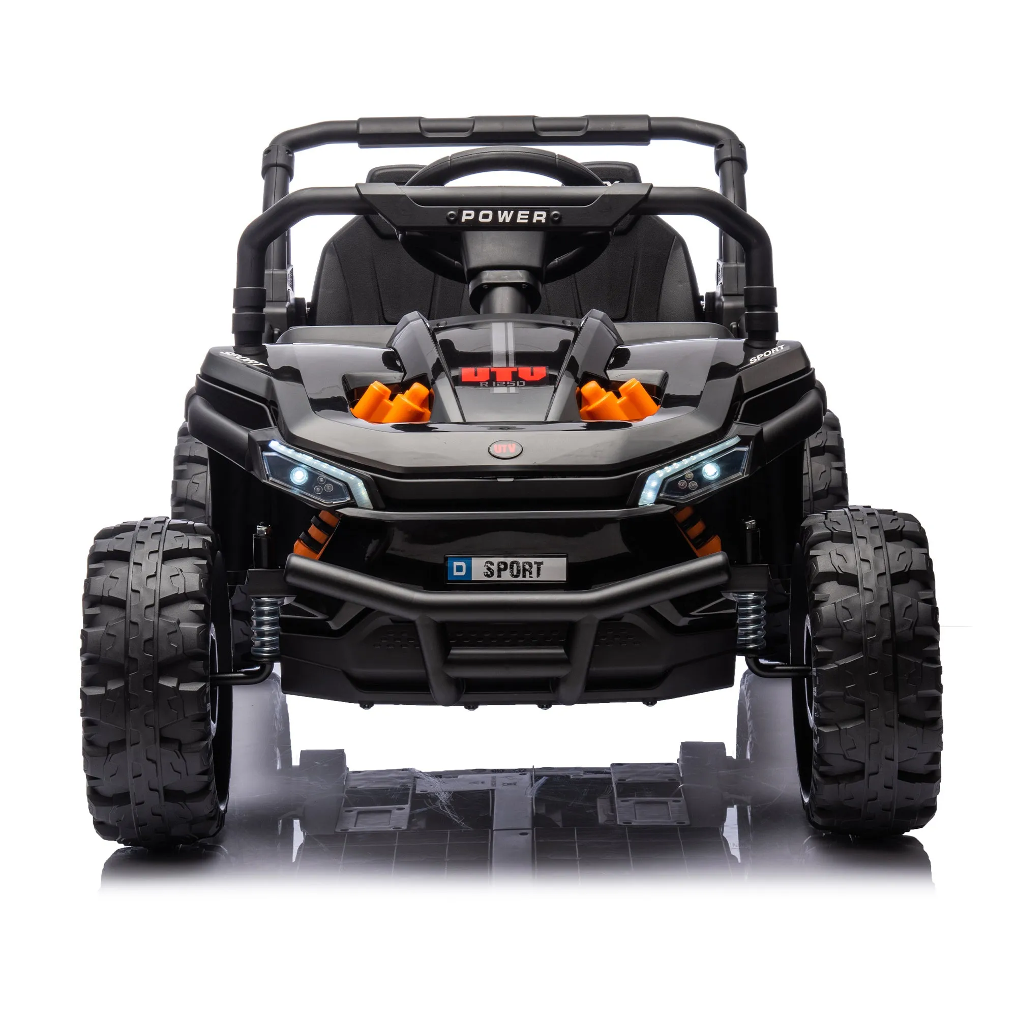 24V Kids Ride On UTV,Electric Toy For Kids w/Parents Remote Control,Four Wheel suspension,Low Start,Adjustable speed,Multimedia player,Early Education,Bluetooth,Rear storage space for kids aged 3 .