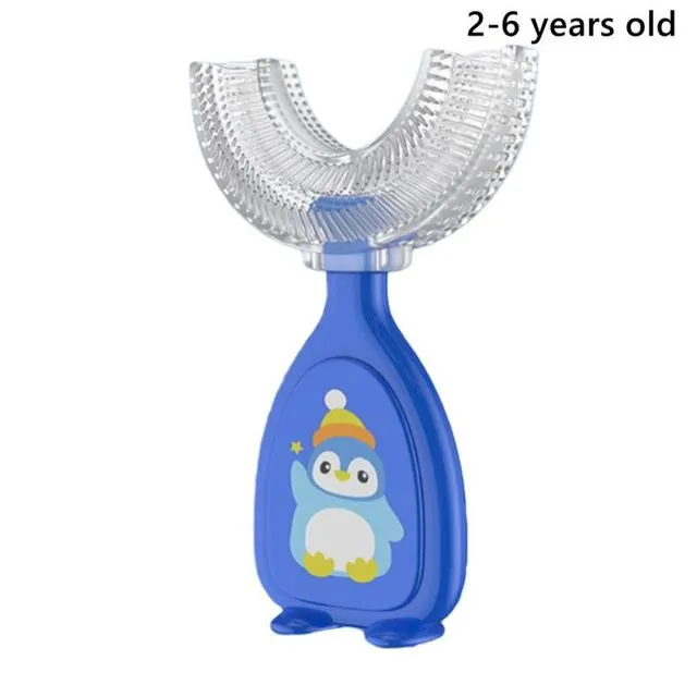 360 Degree U-shaped Child Toothbrush - Penguin