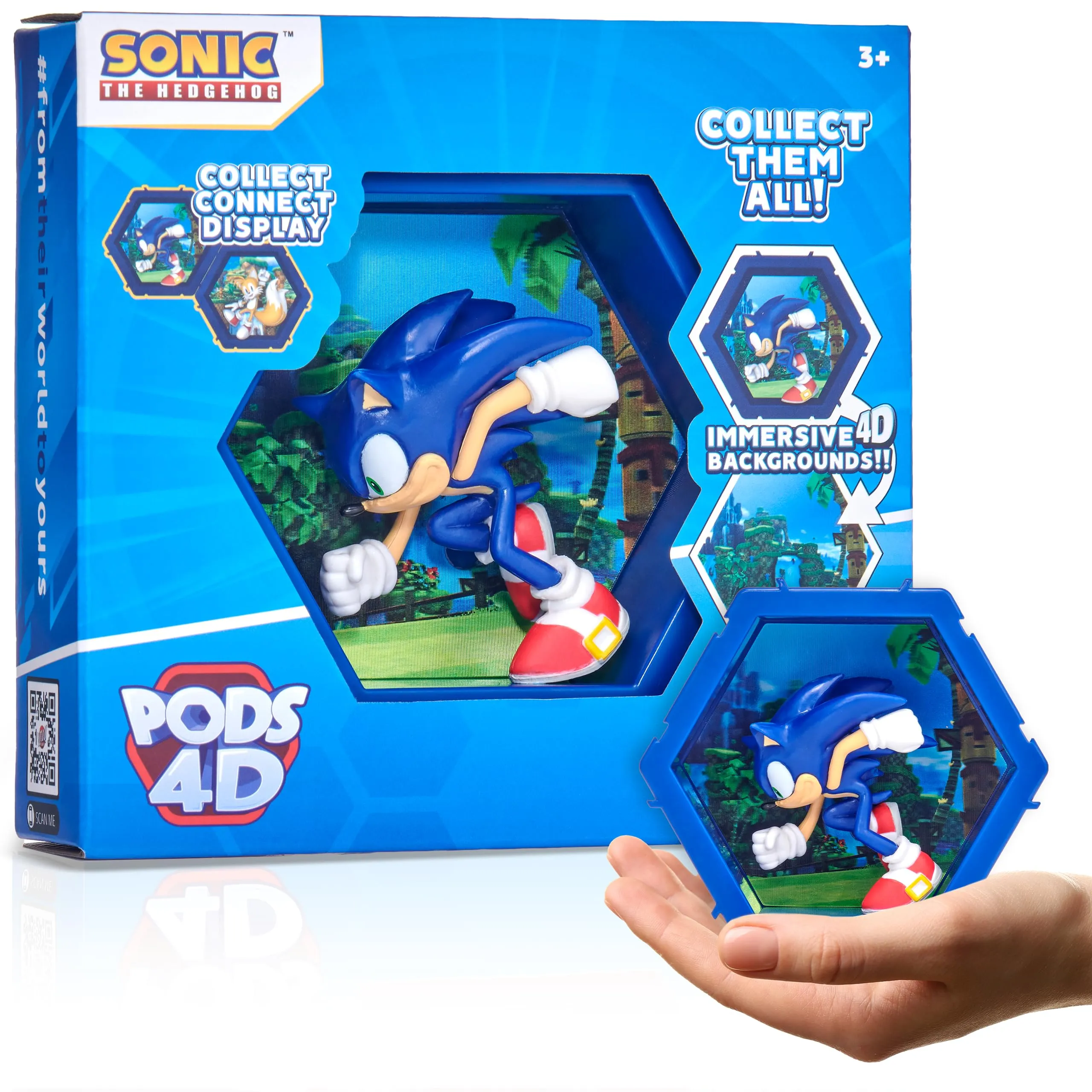 4d Sonic The Hedgehog Toy - Unique Connectable & Collectable Sonic Figure, Wall