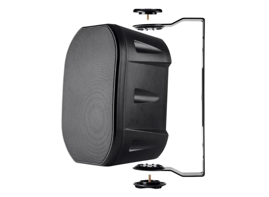 6.5-inch Weatherproof 2-Way Speakers with Wall Mount Bracket - Black or White (Pair)