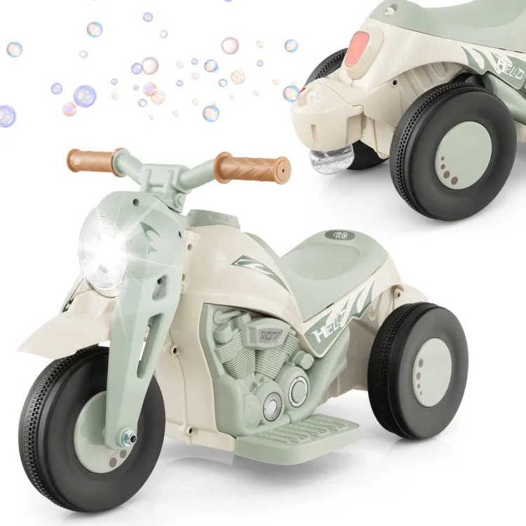 6V Kids Electric Ride on Motorcycle with Bubble Maker and Music