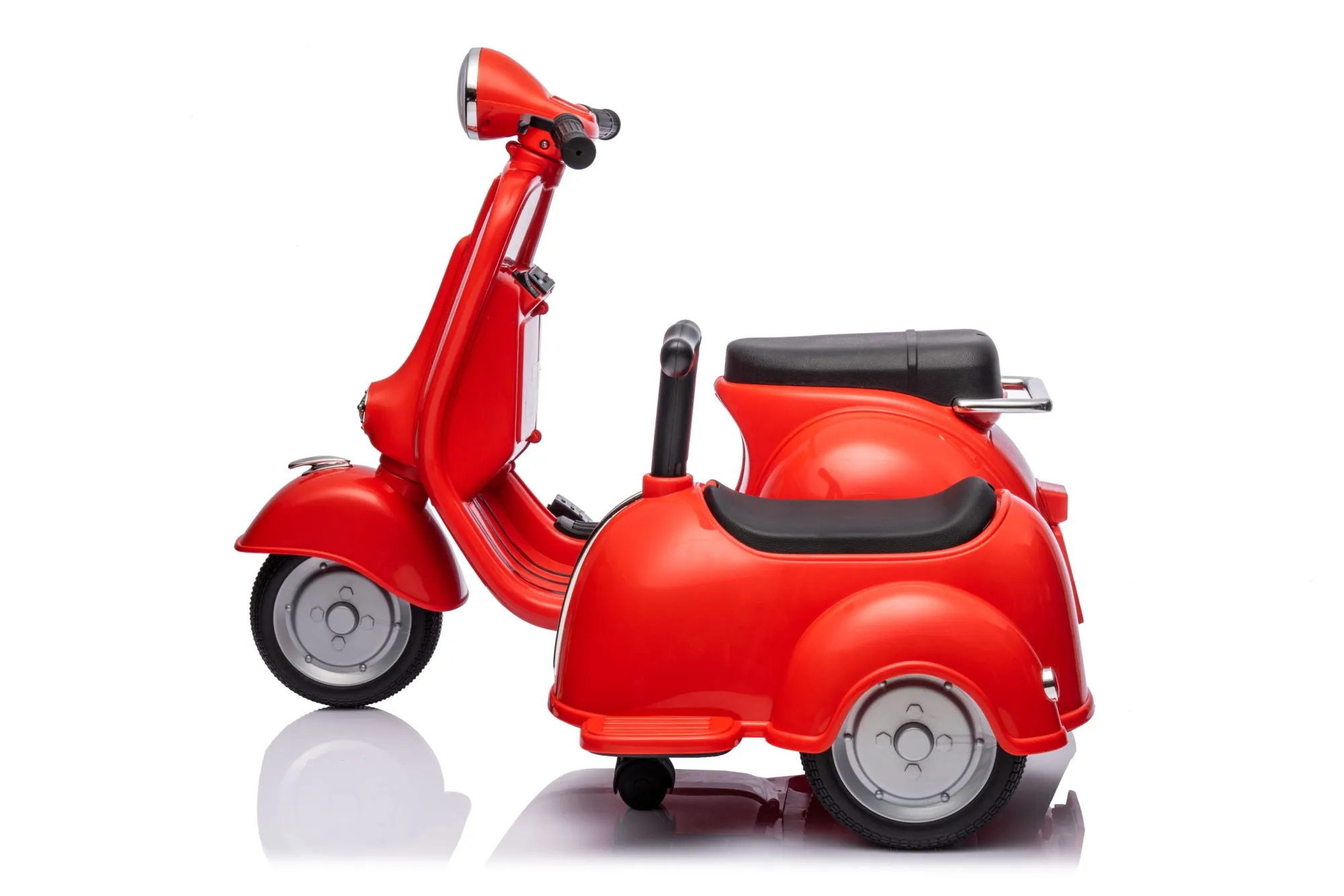 6V LICENSED Vespa Scooter Motorcycle with Side Car for kids, Red