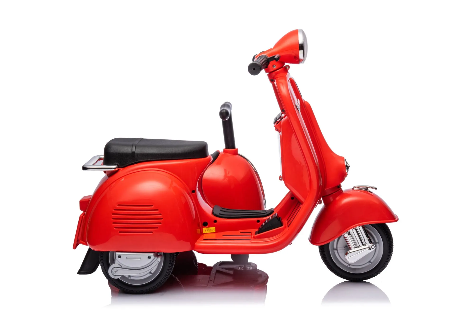 6V LICENSED Vespa Scooter Motorcycle with Side Car for kids, Red