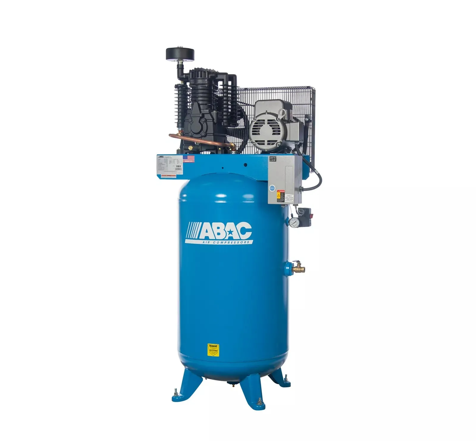 ABAC AB7-2180V Air Compressor 7.5HP 175PSI 80 Gallon Two-Stage Single Phase 230V New