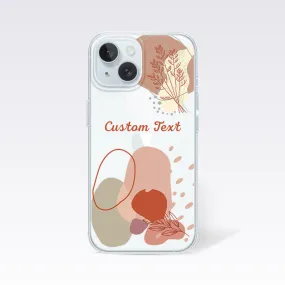 Abstract Flower Design-5 Custom Name Clear Silicon Cover