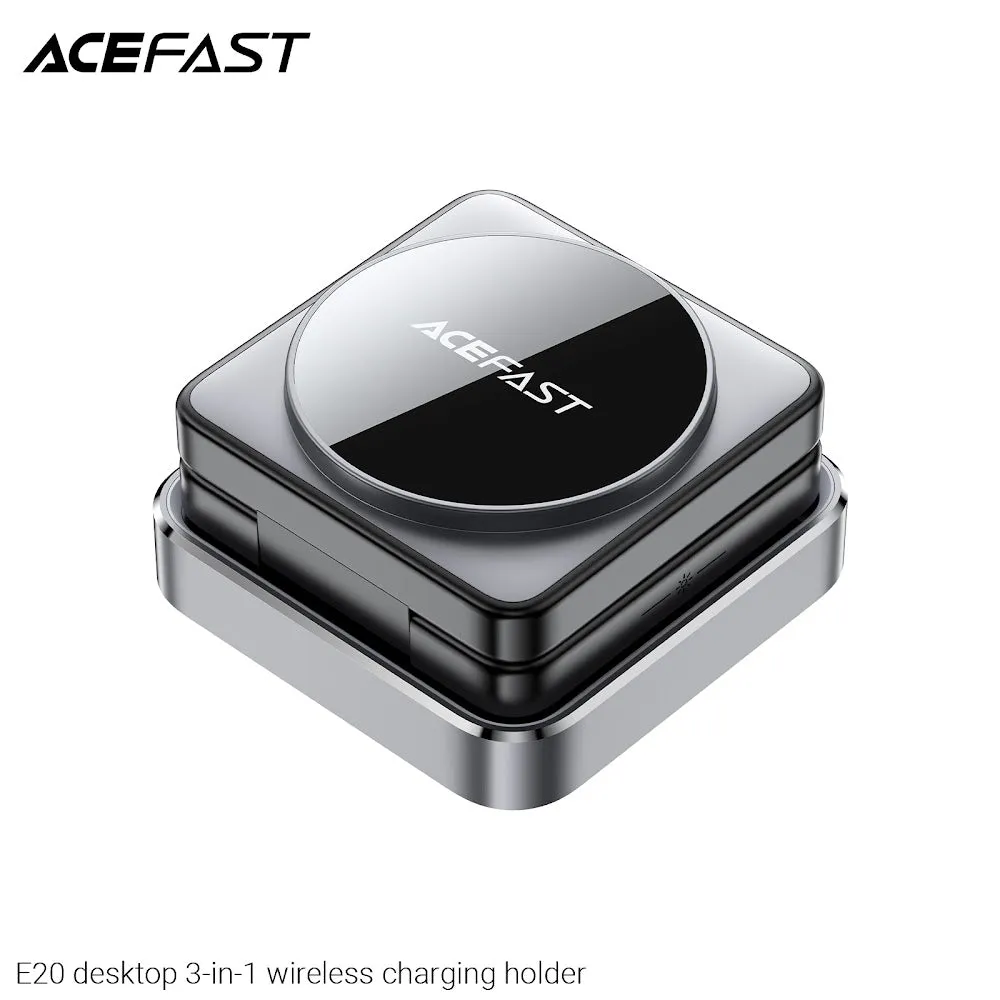 Acefast E20 desktop 3-in-1 Wireless Charging Holder - Black