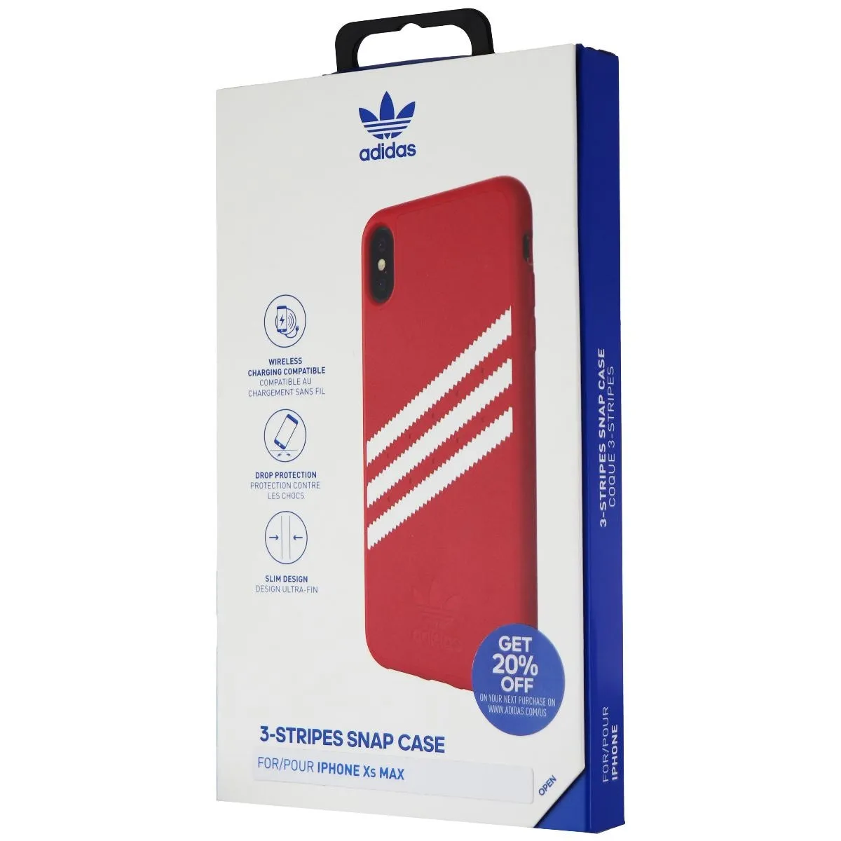 Adidas 3-Stripes Snap Case for Apple iPhone XS Max - Red