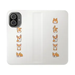 Adorable Corgi Puppy Flip Cover Phone Case