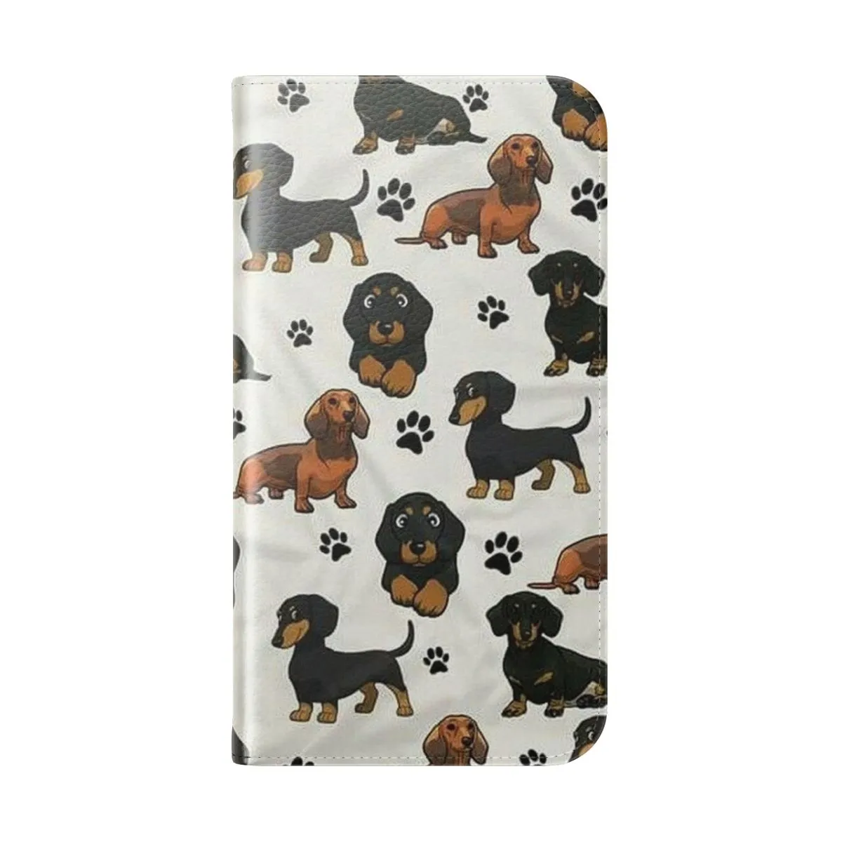 Adorable Dachshund Dog Cartoon Flip Phone Case