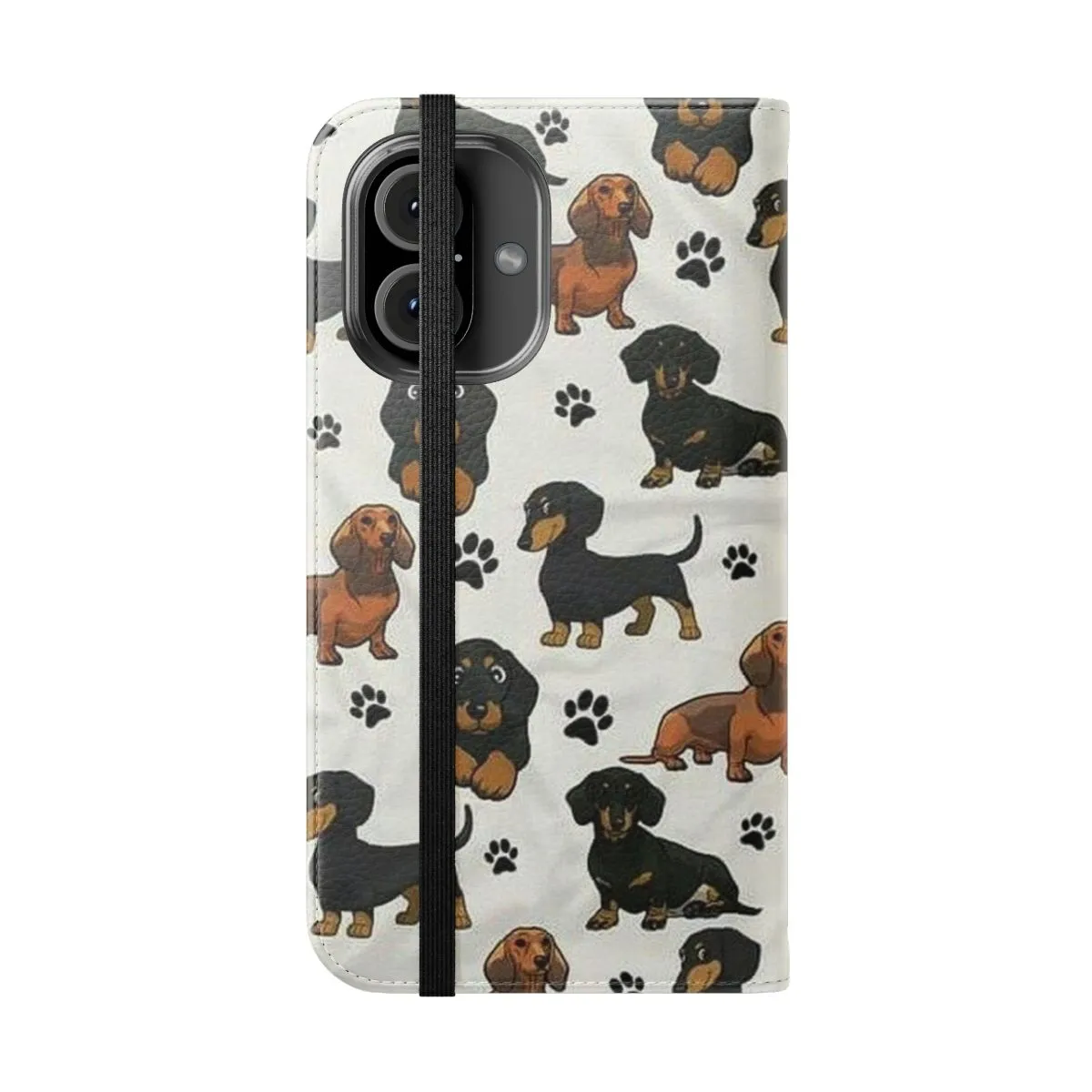 Adorable Dachshund Dog Cartoon Flip Phone Case