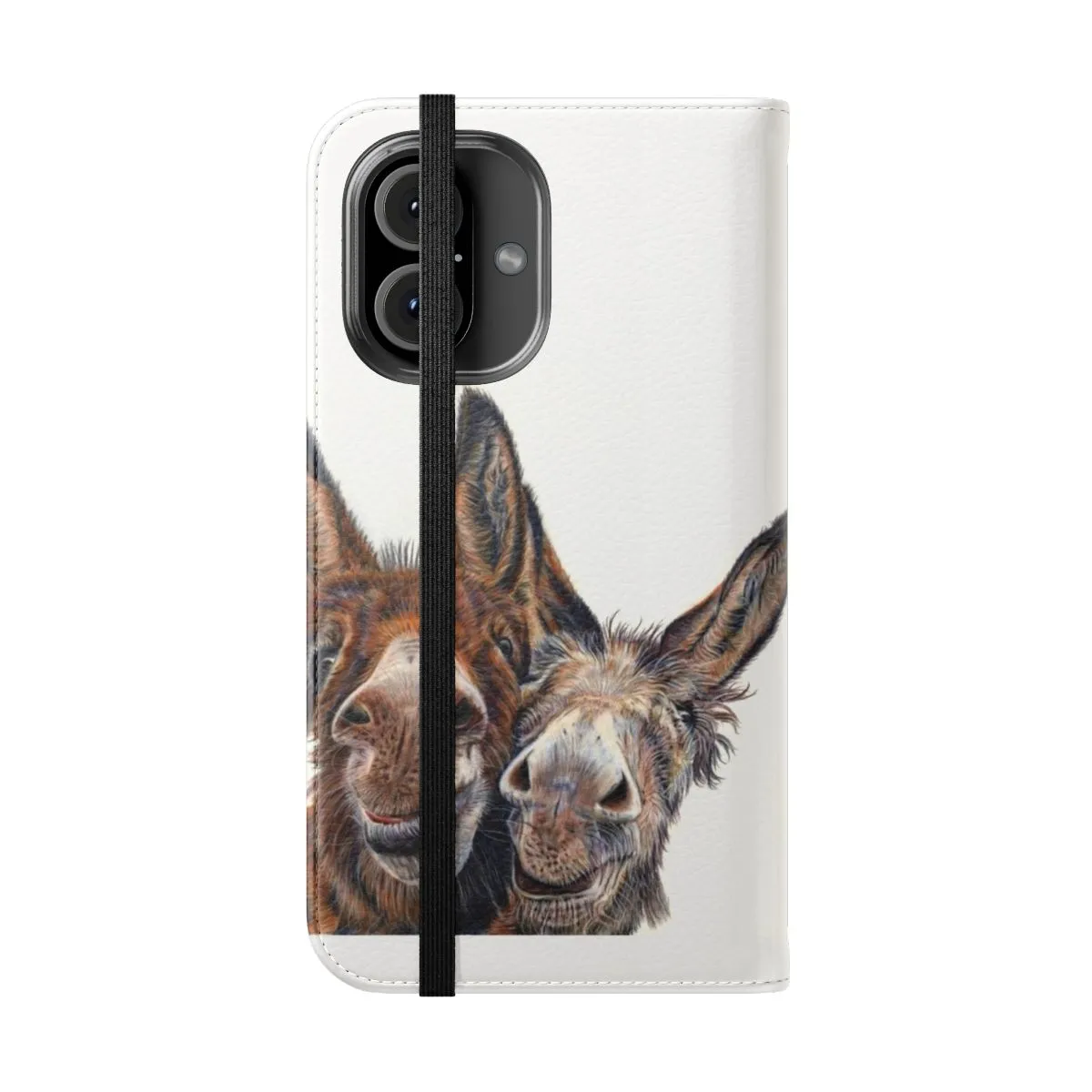 Adorable Donkey Themed Flip Cover Phone Case