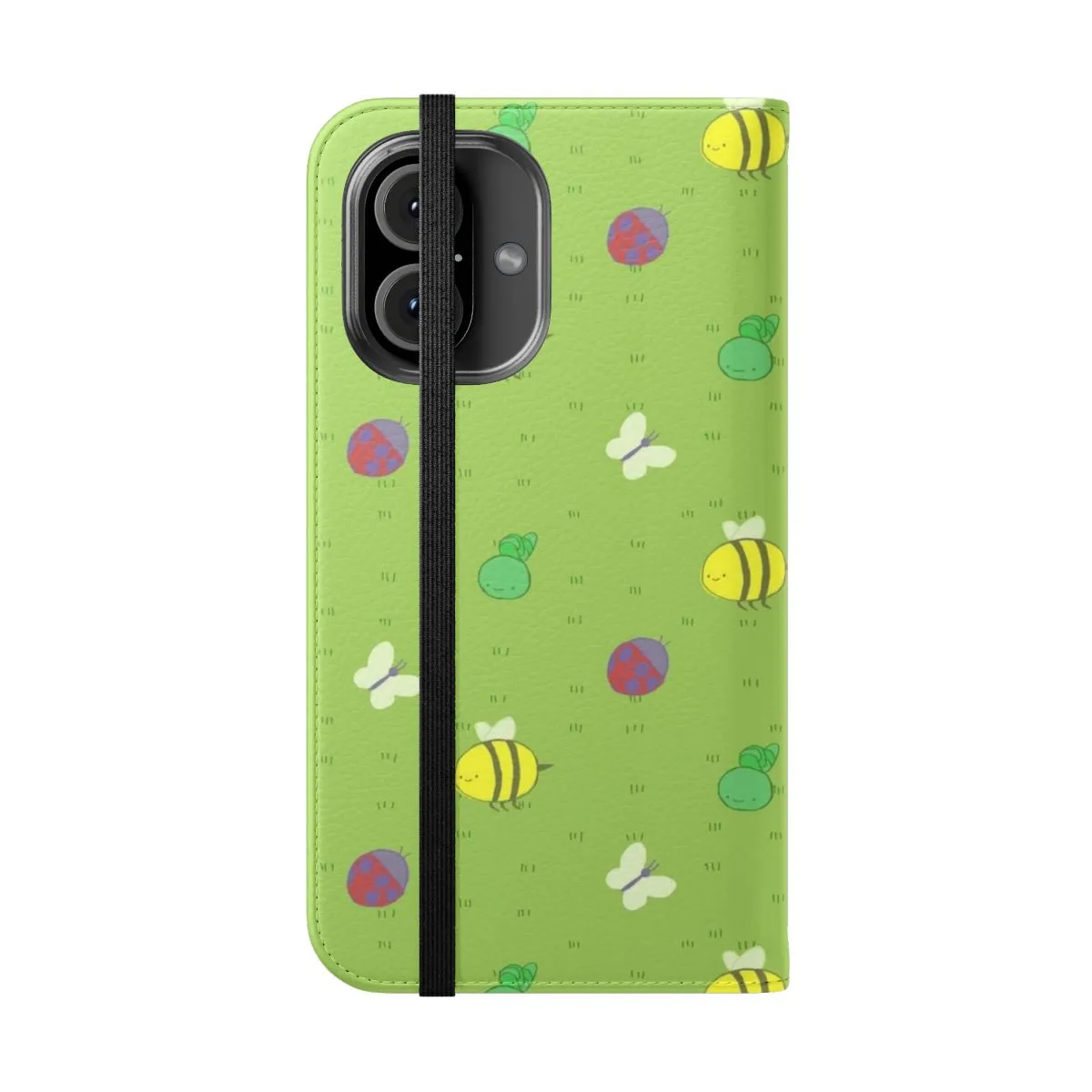 Adventure Time Inspired Flip Cover Phone Case with Cute Insect Pattern