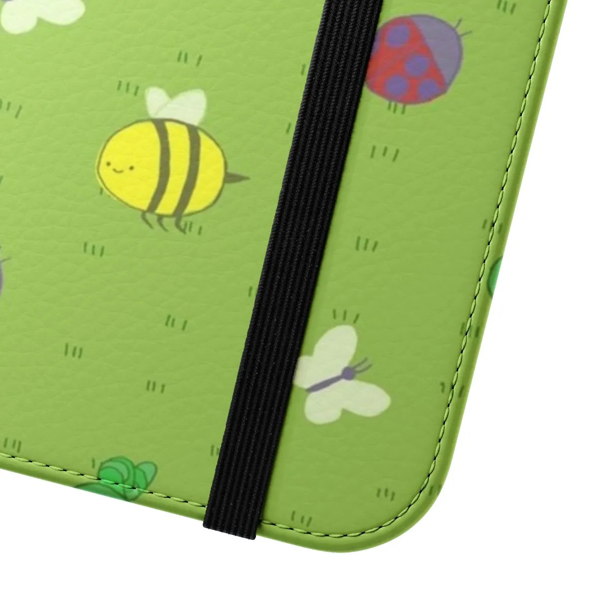 Adventure Time Inspired Flip Cover Phone Case with Cute Insect Pattern