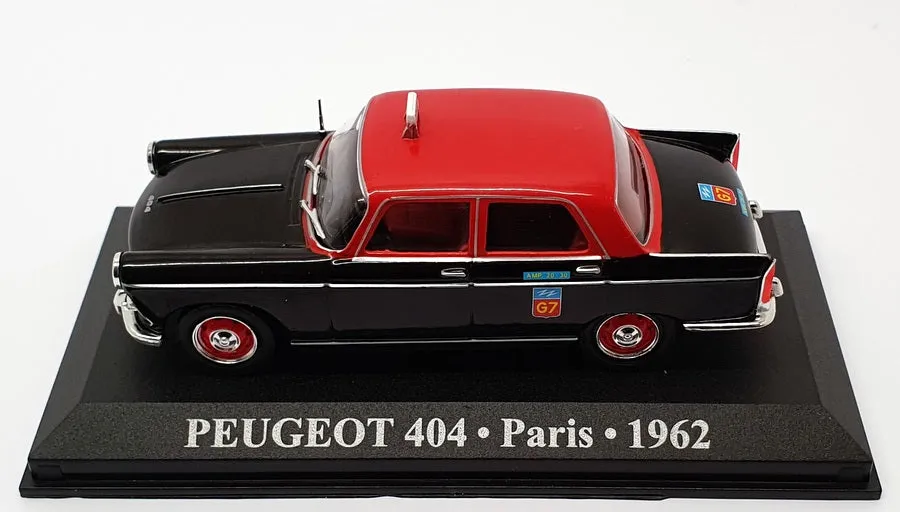 Altaya 1/43 Scale ALP404 - 1962 Peugeot 404 Taxi Paris - Black/Red