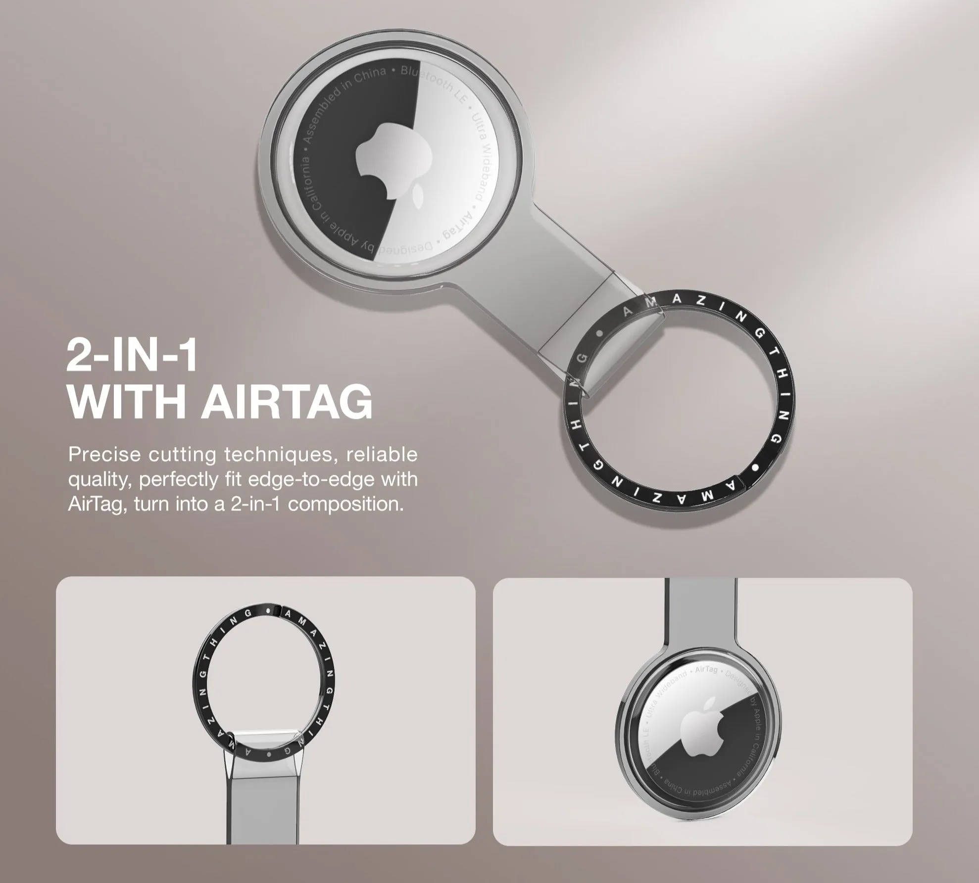 AmazingThing Quartz Aircharm for Airtag Clear