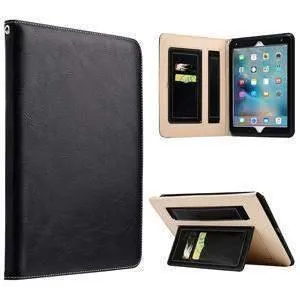 Amzer Workman Leather Slim-Fit Folio Smart Folding Case With Hand Strap - Black