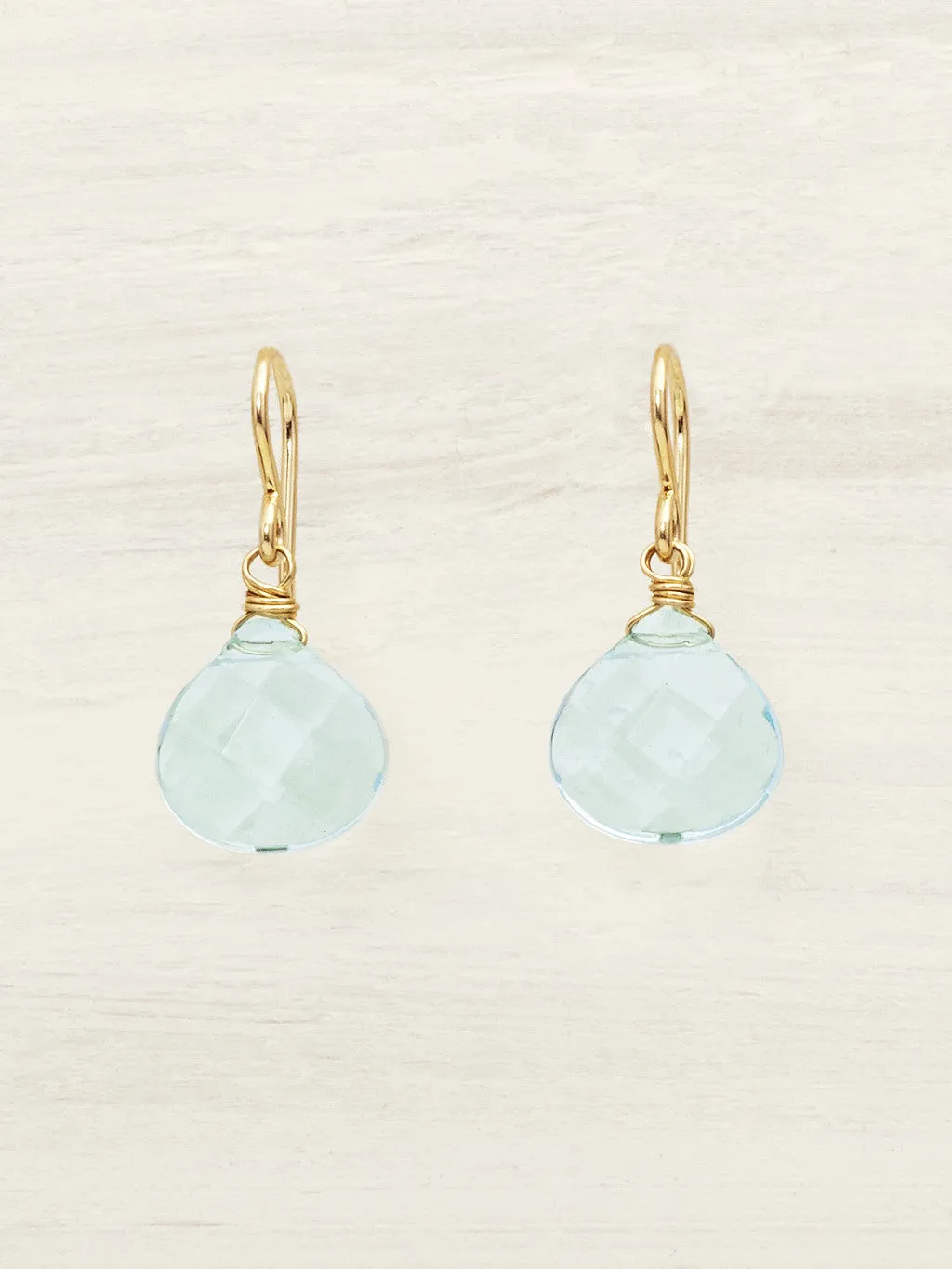 Aqua Quartz Teardrop Earrings