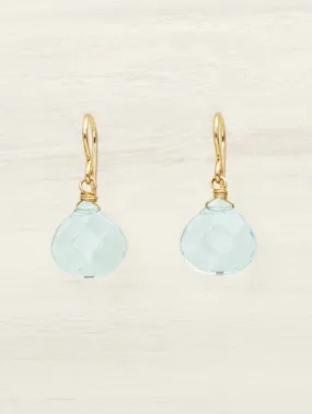 Aqua Quartz Teardrop Earrings