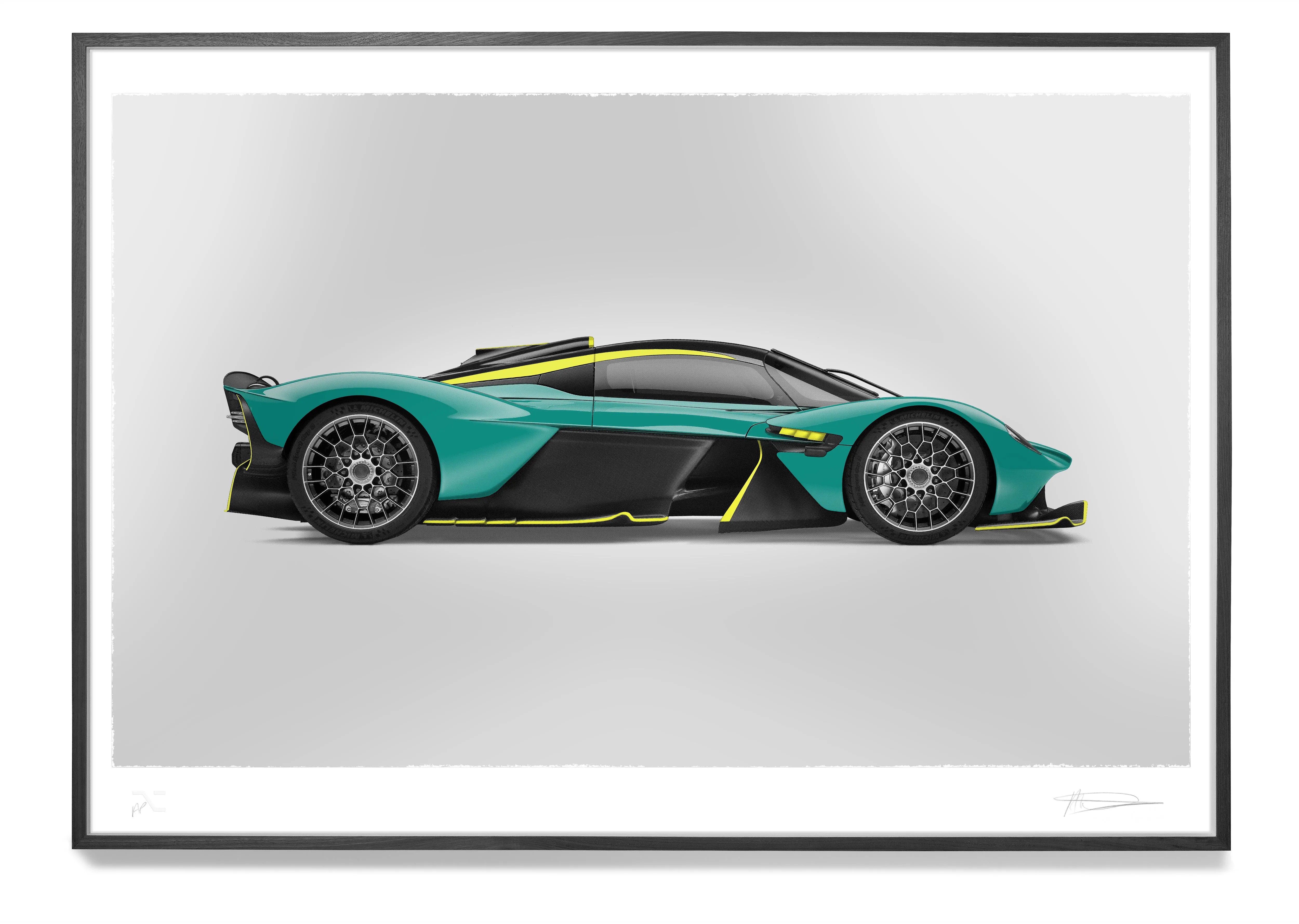 Aston Martin Valkyrie - Alan Thornton - Art Screen Print - Side View