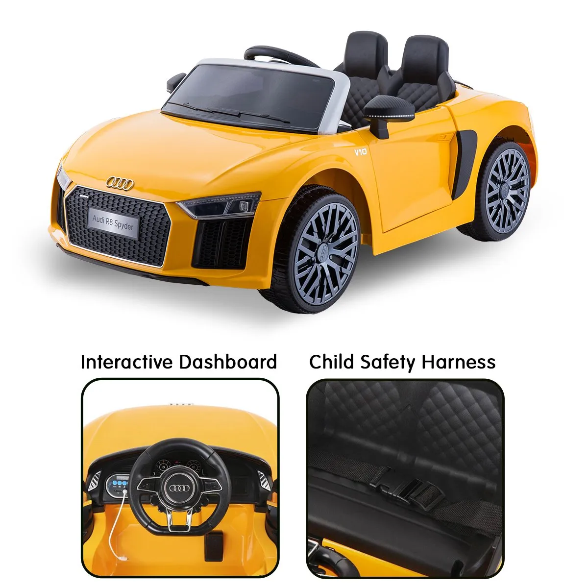 Audi R8 Spyder Kids Electric Car, Remote, MP3, Lights