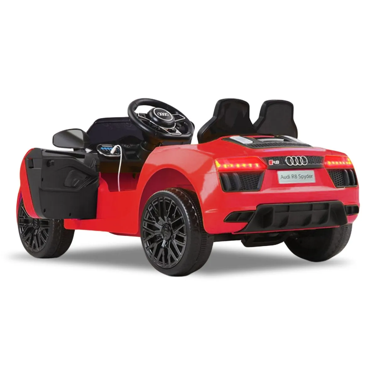 Audi R8 Spyder Kids Ride-On Car, Remote, MP3, Red - Kahuna