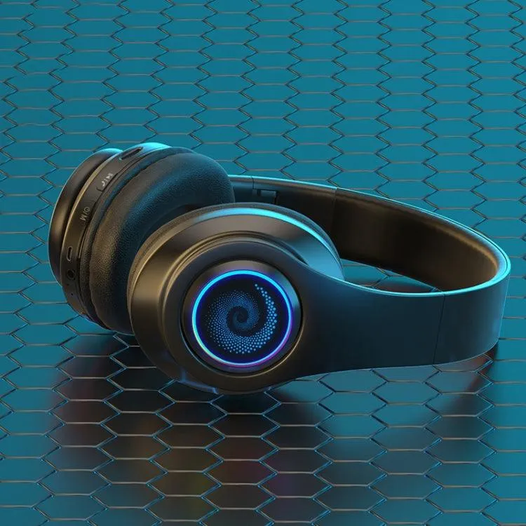 B39 RGB Bluetooth Headphones with TF Card Playback and Immersive Sound