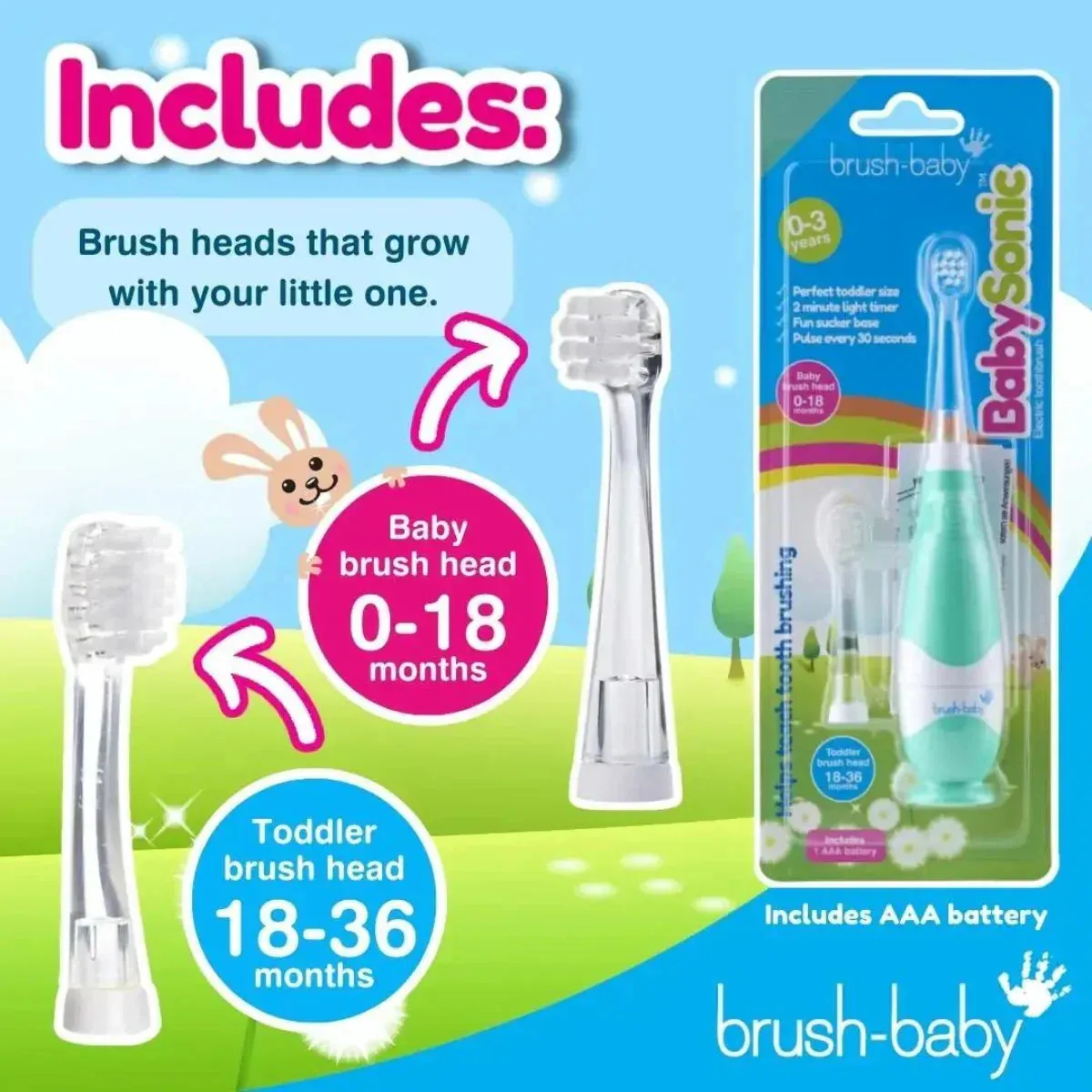 BabySonic® Blue Electric Toothbrush for Toddlers