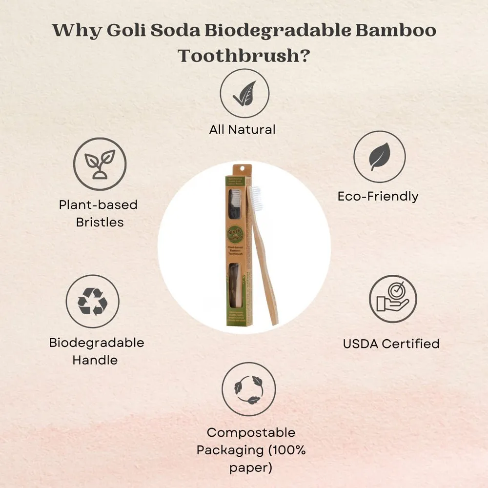 Bamboo Toothbrush - Bpa-Free, Vegan, Verified Non-Toxic - Adult