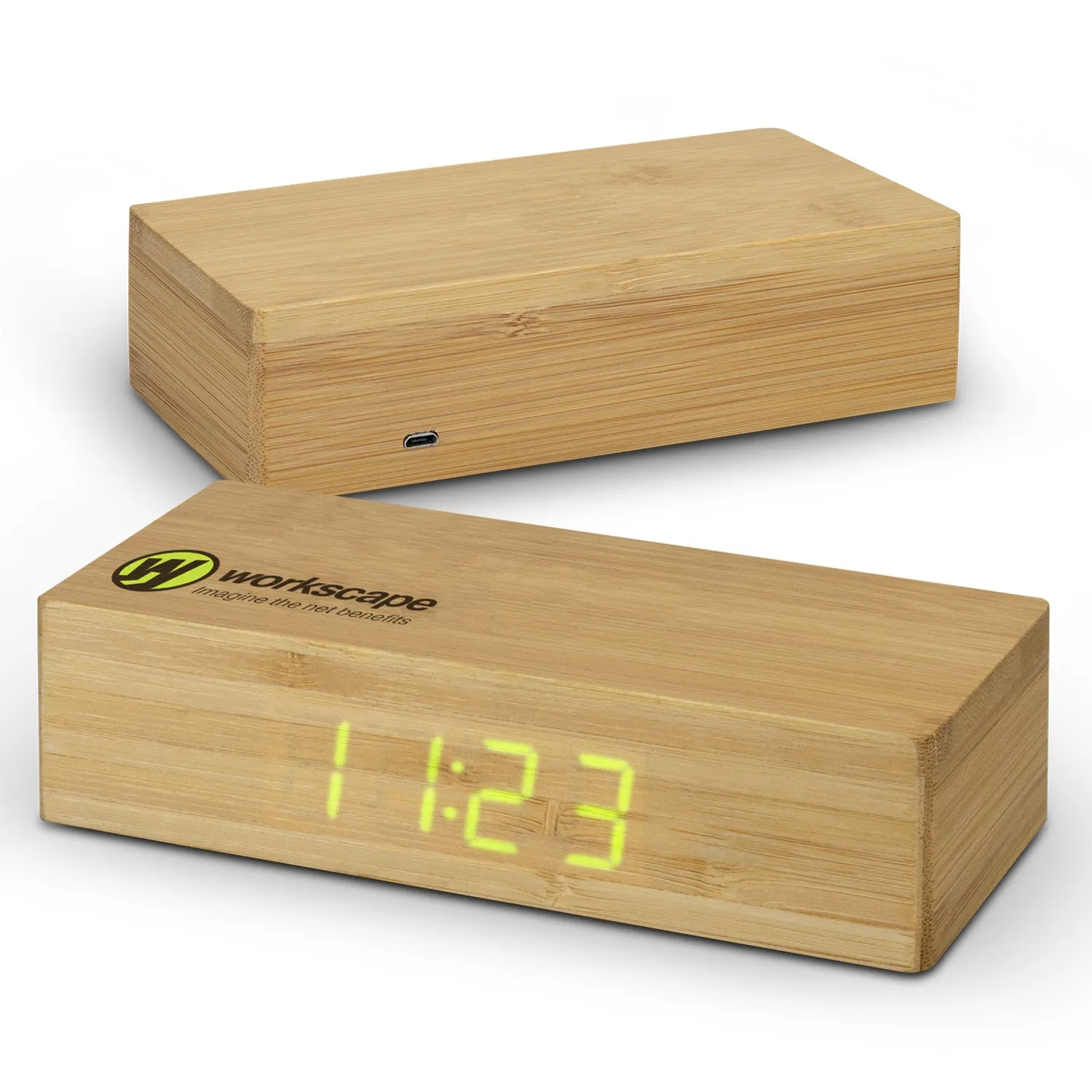 Bamboo Wireless Charging Clock