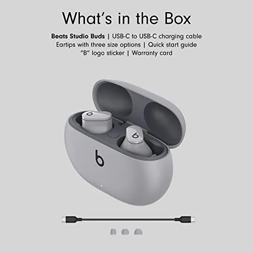 Beats Studio Buds – True Wireless Noise Cancelling Earbuds – Compatible with Apple & Android - Moon Gray