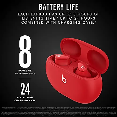 Beats Studio Buds – True Wireless Noise Cancelling Earbuds – Compatible with Apple & Android - Red