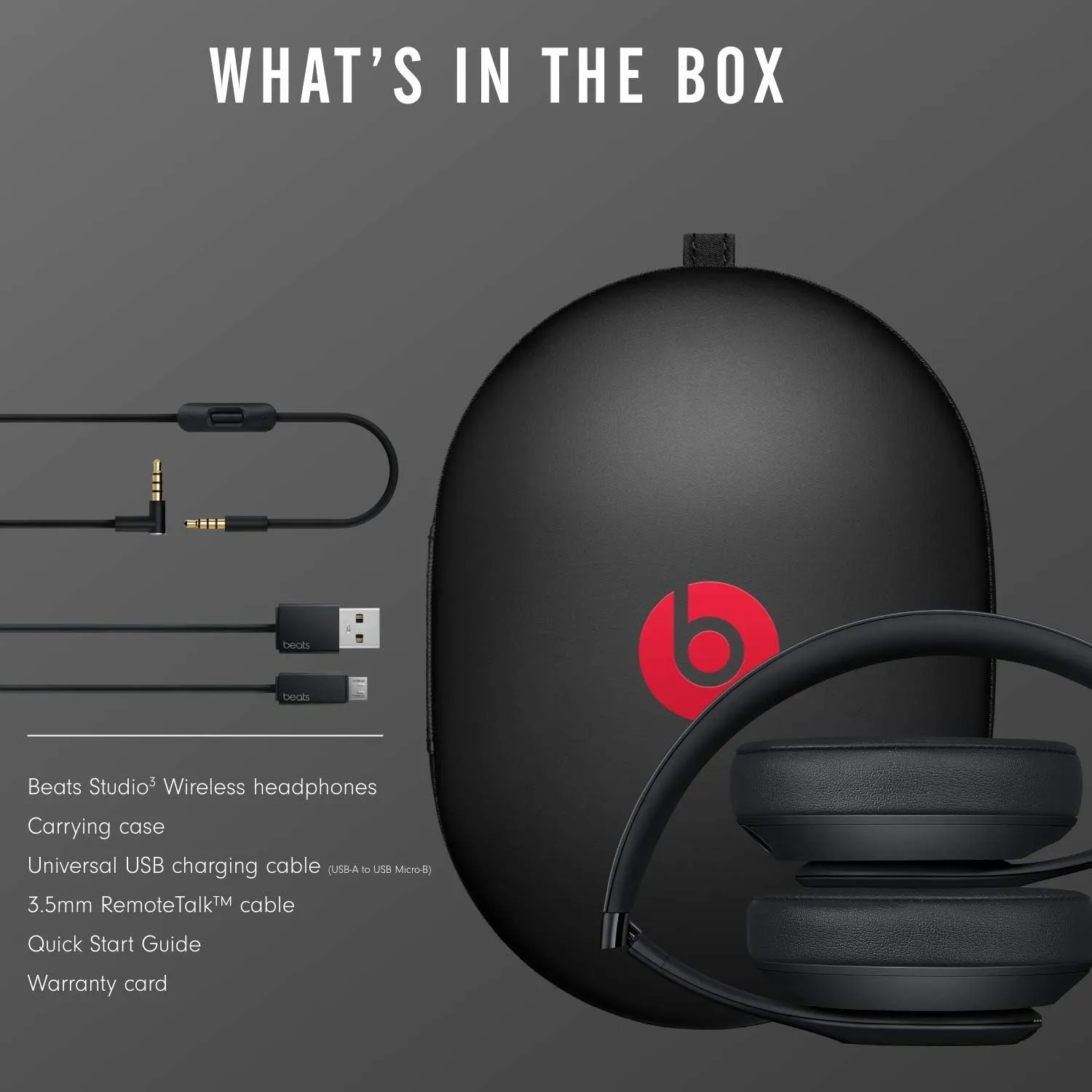 Beats Studio3 Wireless Over-Ear Headphones - Active Noise Cancelling, 22-Hour Battery, Apple W1 Chip, Bluetooth, Matte Black