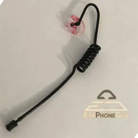 Black Acoustic Tube with Pink/Flesh Ear Insert Earmold for Earpiece and Lapel Mics