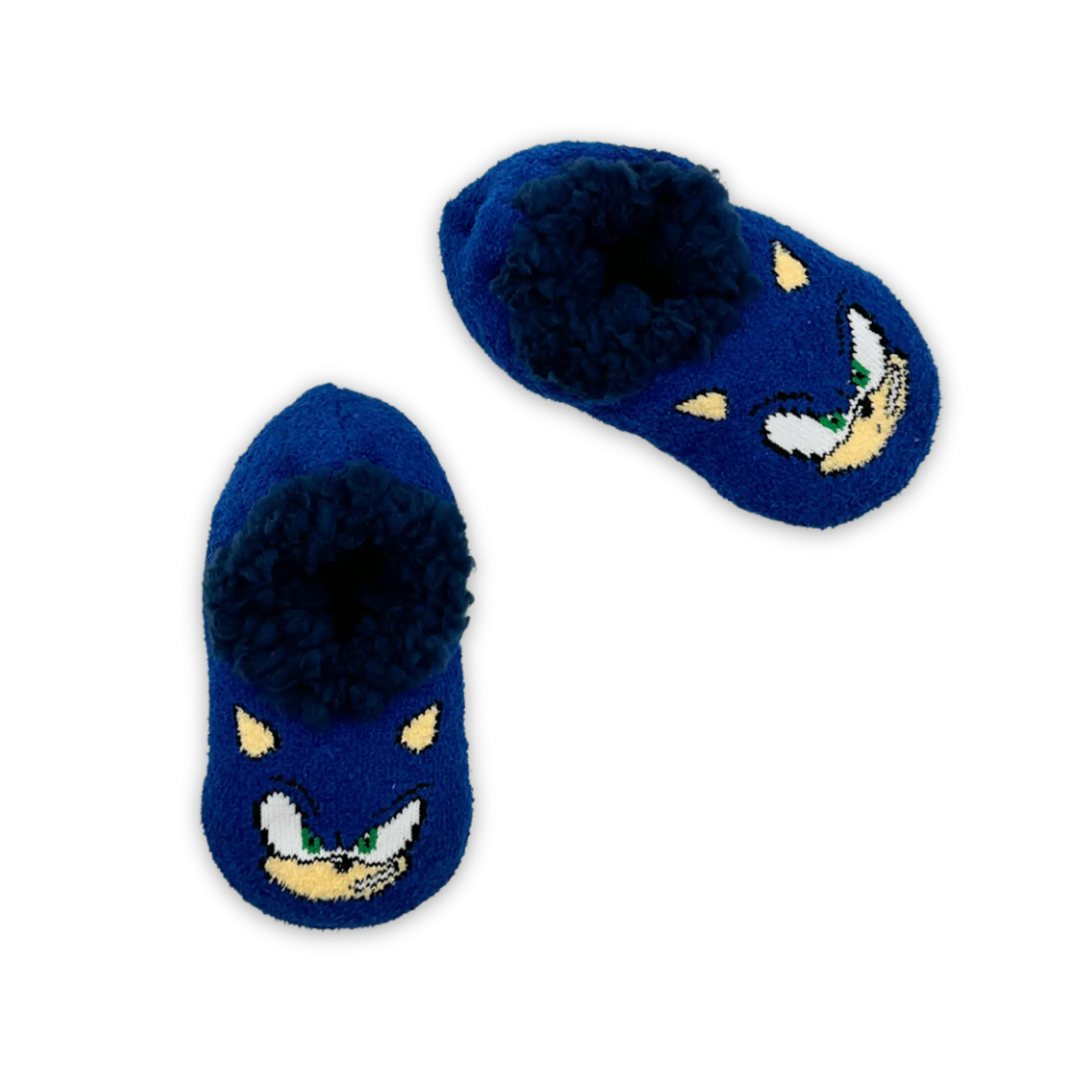 Blue Sonic Teddy Fur Slipper Socks