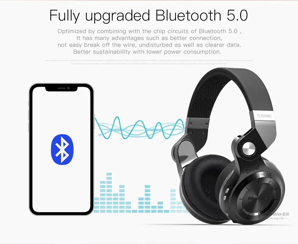 Bluedio T2S Bluetooth 5.0 Wireless Headphones | Ideal for Sport