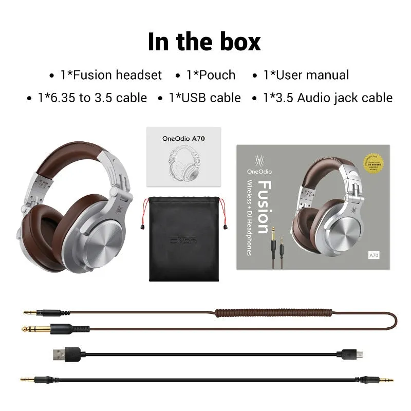 Bluetooth Headphones Stereo Over Ear Wireless Headset Professional Recording Studio Monitor DJ Headphones